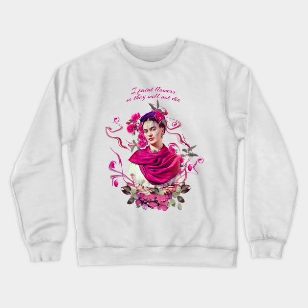 FRIDA KAHLO Mexican Feminist portrait T-Shirt Crewneck Sweatshirt by GalleryArtField